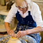 David and Margaret Frith at work at Brookhouse Pottery 2017